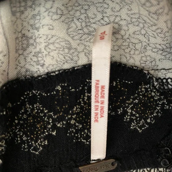 Free People Black and Cream Boho Jumpsuit - Picture 6 of 6